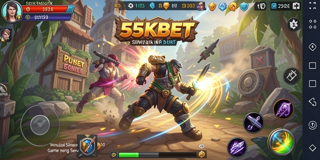 Tampilan gameplay menarik dari 55KBET yang penuh warna dan interaksi.