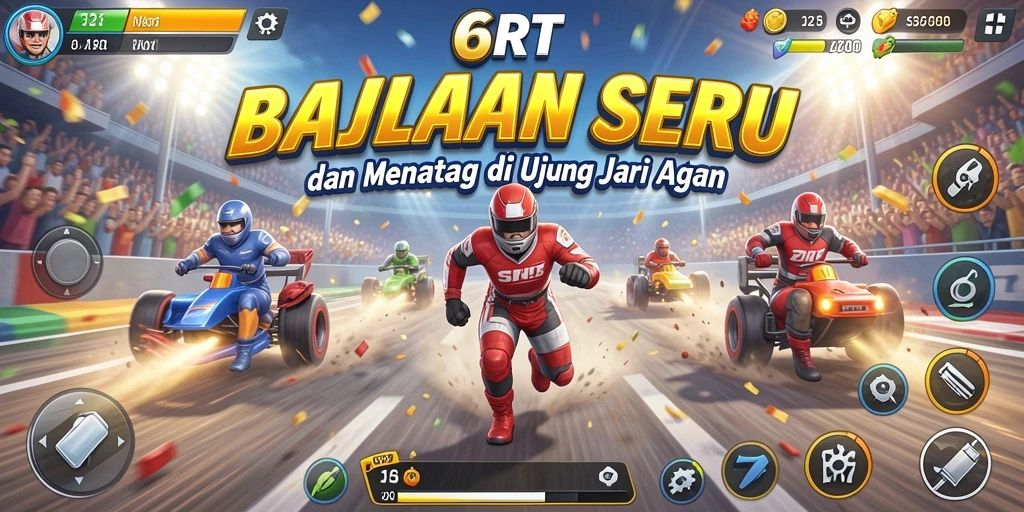 Gameplay menegangkan balapan seru di 6RT dengan grafik menarik.