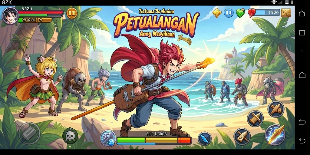 Screenshot menampilkan aksi seru dalam gameplay Anime 8ZK.