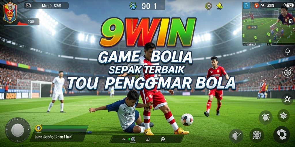 Screenshot 9WIN menampilkan aksi seru di lapangan sepak bola.