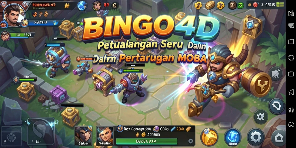 Gameplay MOBA yang intens dan penuh strategi dengan BINGO4D.