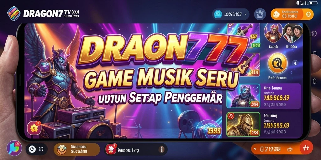 Tampilan gameplay seru dari DRAGON777 saat menari dengan irama musik.
