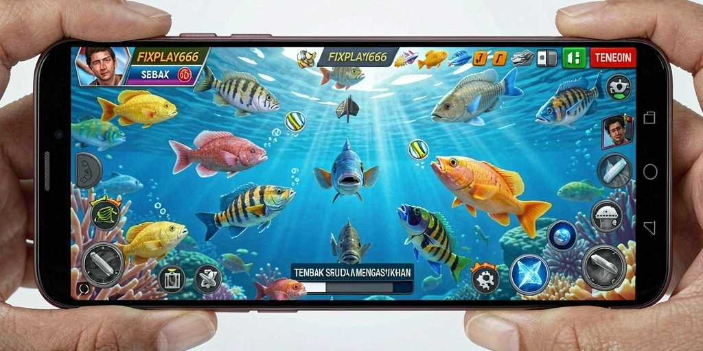 Tangkapan layar permainan FIXPLAY666 yang menampilkan aksi menembak ikan