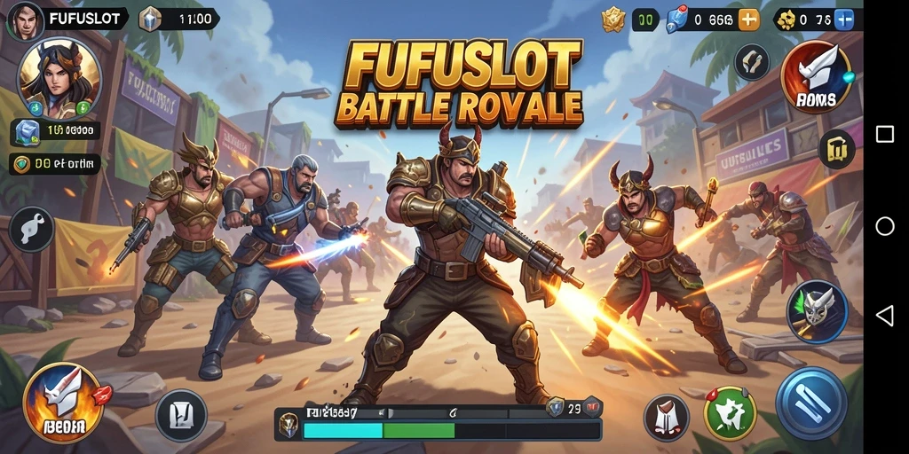 Tampilan gameplay seru FUFUSLOT dalam pertarungan Battle Royale.
