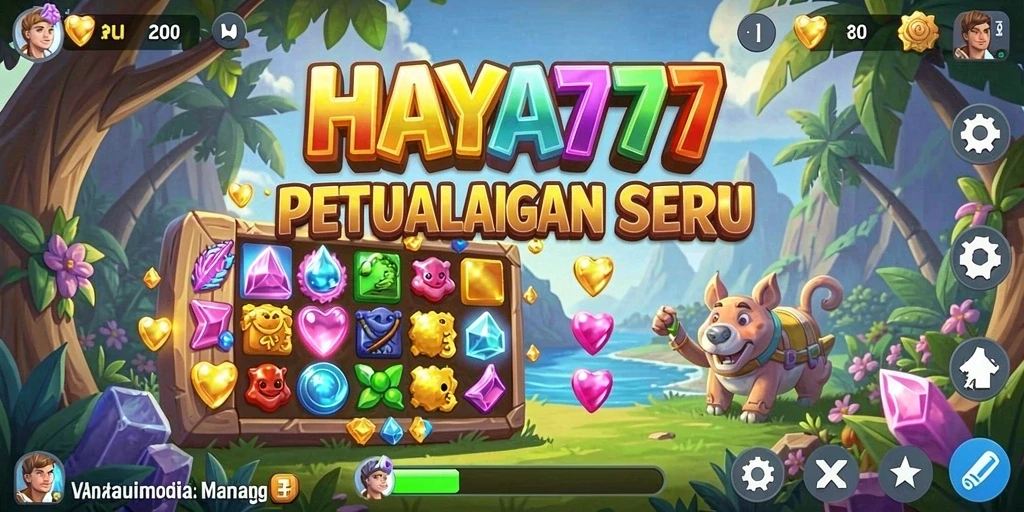 Tampilan gameplay HAYA777 dengan tantangan mencocokkan objek.