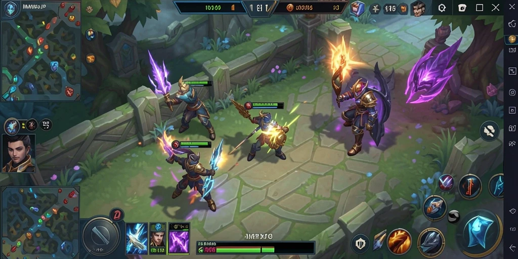 Tangkapan layar mendebarkan dari gameplay MOBA di IMBAJP.