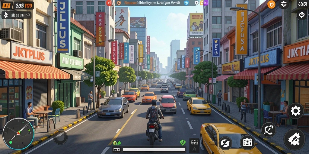 Tampilan gameplay JKTPLUS yang menawan dan interaktif.