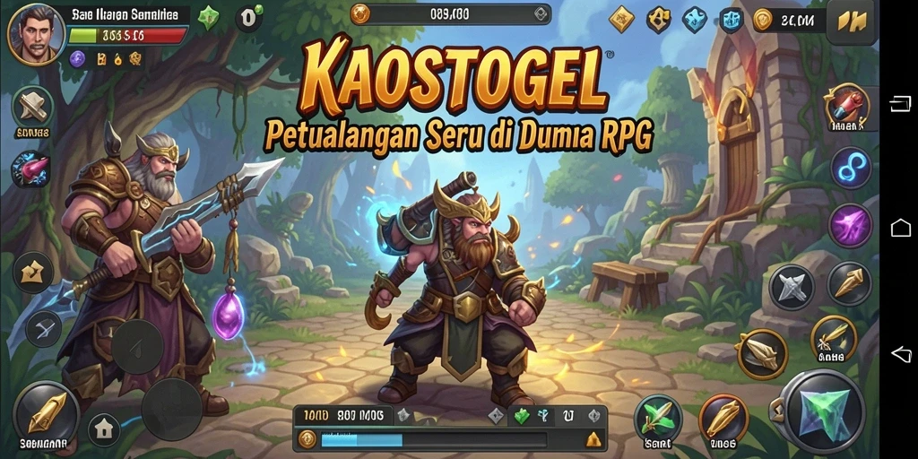 Screenshot gameplay KAOSTOGEL menampilkan karakter beraksi di dunia RPG.