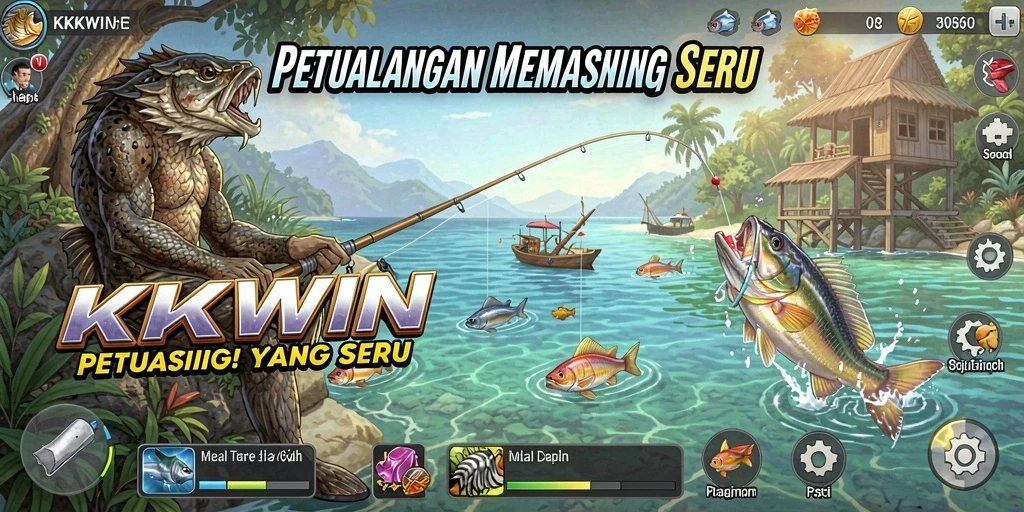 Screenshot KKWIN menampilkan gameplay memancing yang mengasyikkan dan menarik.