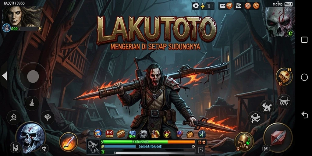 Screenshot menunjukkan suasana mencekam di dalam game LAKUTOTO.