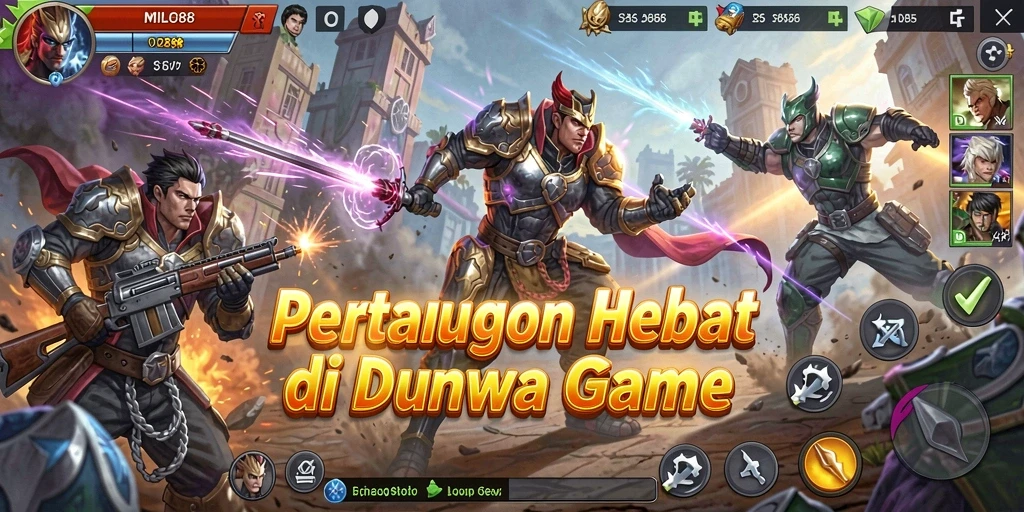 Tampilan gameplay pertarungan seru dalam MILO88