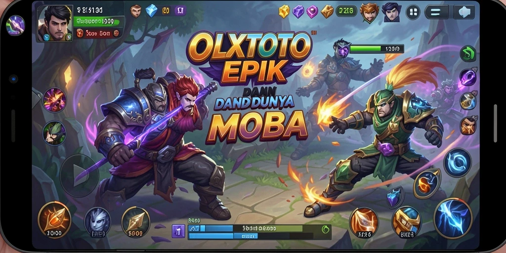 Gameplay seru OLXTOTO dalam pertempuran tim MOBA.