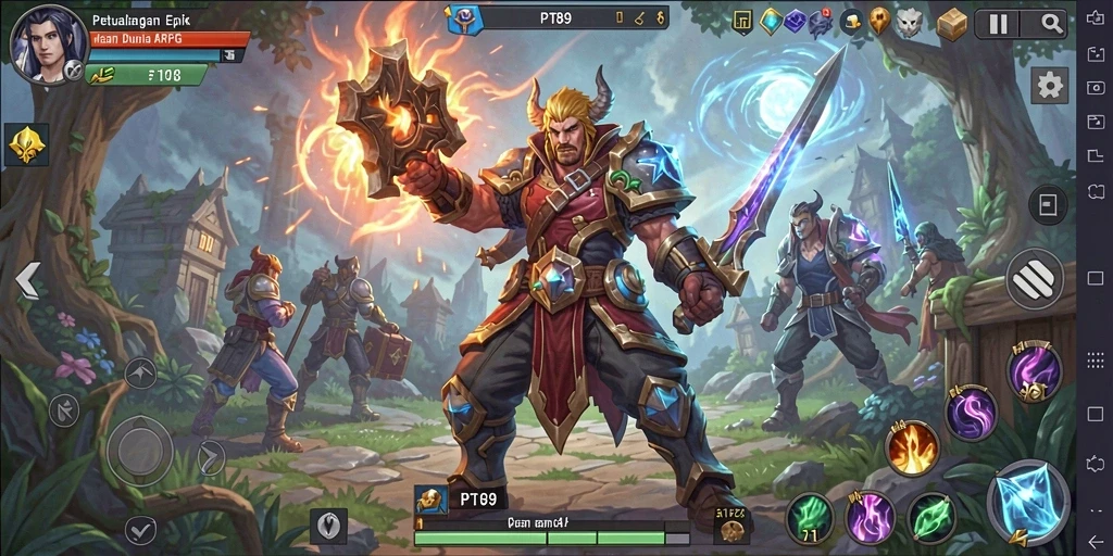 Menampilkan momen aksi intens dalam gameplay ARPG PT89.