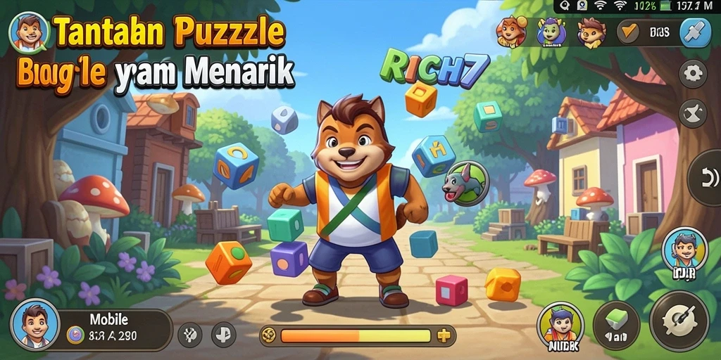 Screenshot gameplay RICH7 menampilkan tantangan puzzle yang menarik.