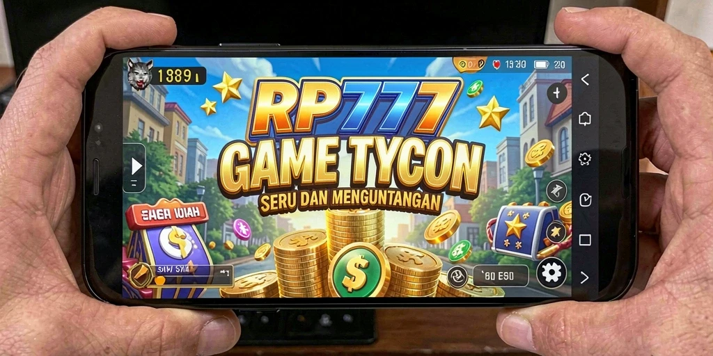 Tampilan gameplay RP777 yang menampilkan dunia bisnis yang dinamis.