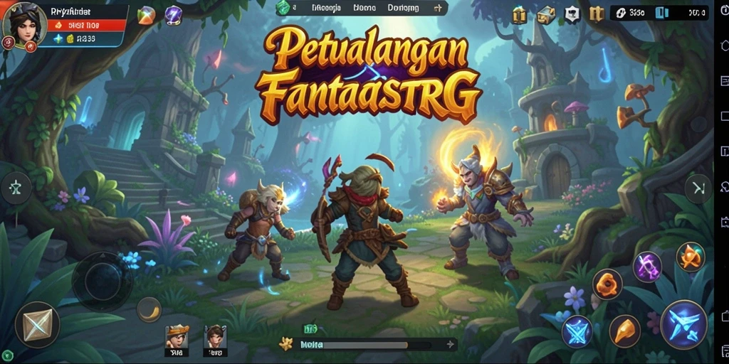 Screenshot utama RP8 menunjukkan gameplay penuh aksi RPG.