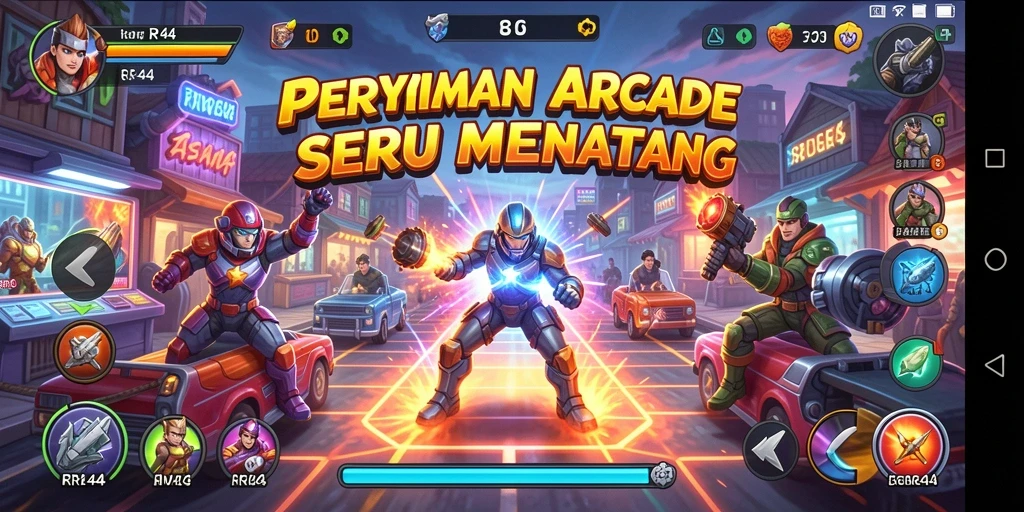 Screenshot gameplay RR44 menampilkan aksi seru dan grafis yang mengagumkan.