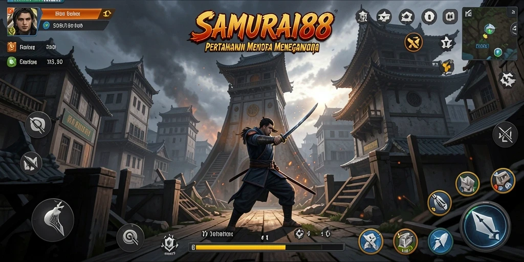 Tampilan gameplay menara di SAMURAI88 yang menegangkan.