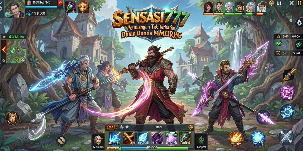 Screenshot SENSASI777 menampilkan gameplay epik dalam dunia MMORPG.