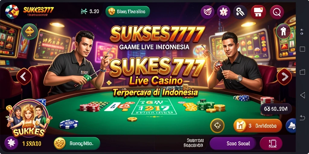 Tampilan gameplay menarik di aplikas SUKSES777 dengan dealer langsung.