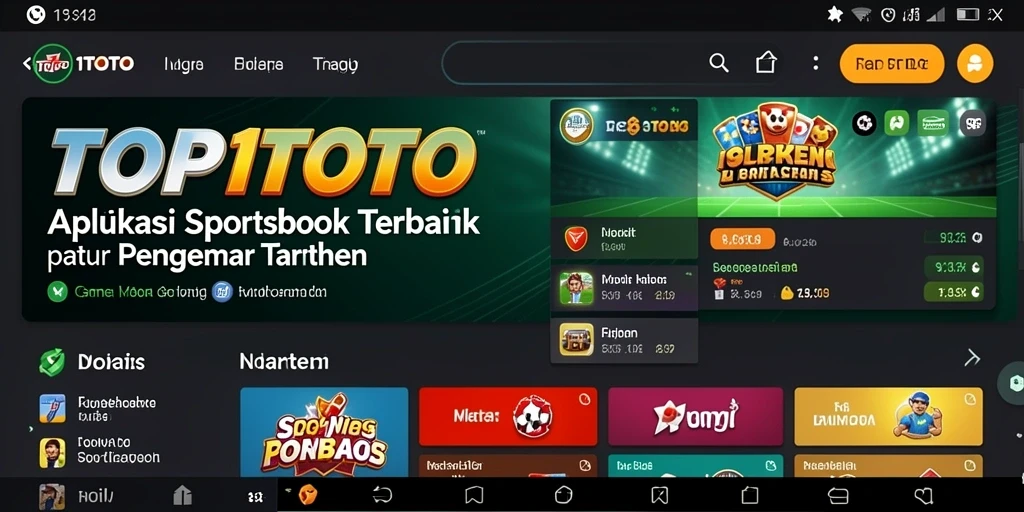Tampilan antarmuka pengguna yang menarik dari aplikasi TOP1TOTO.