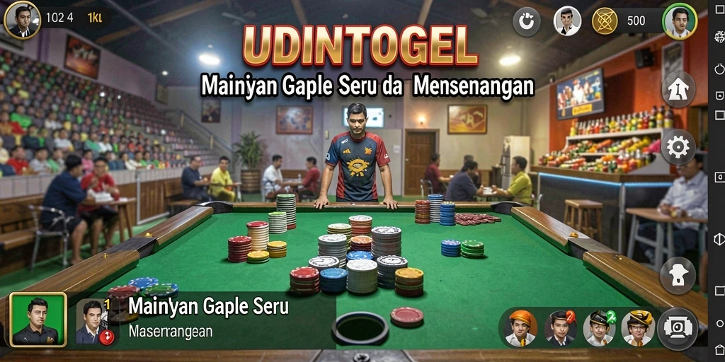 Tampilan gameplay seru dari UDINTOGEL dengan mode Gaple.