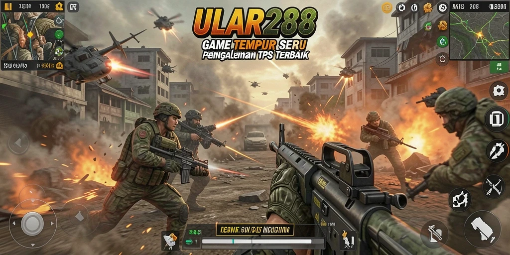 Screenshot gameplay ULAR288 menunjukkan pertempuran seru dalam TPS.