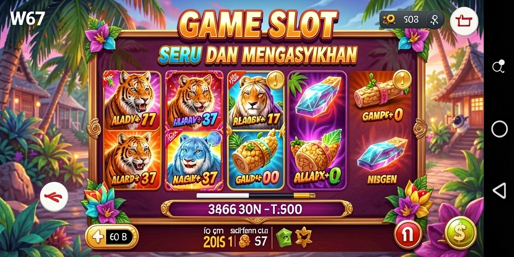 Screenshot W67 menampilkan gameplay slot yang menyenangkan dan memikat.